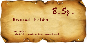 Brassai Szidor névjegykártya
